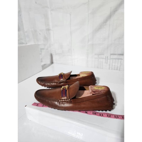 Authentic LOUIS VUITTON Smooth Calfskin Hockenheim Moccasin Loafers 11 Brown - Picture 11 of 16